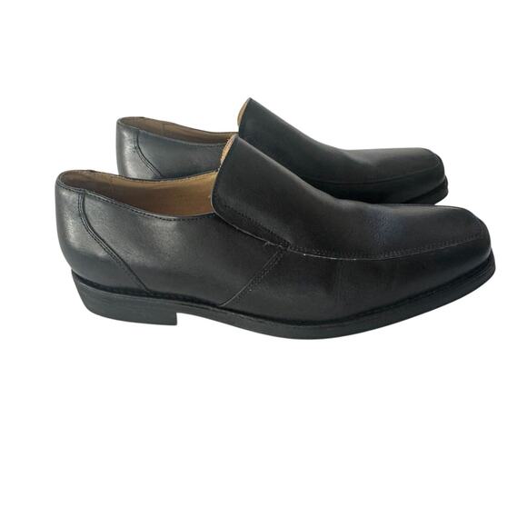 De La Rentis Men's Black Leather Loafers Size 9M Brazil Slip On Excellent #DR - Picture 2 of 10